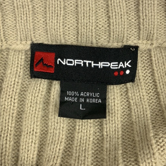 North Peak tan long sleeve V neck sweater size L - Picture 4 of 5